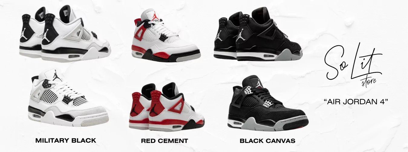 Przykładowe modele butów Nike Air Jordan 4 w sklepie solitstore.pl 